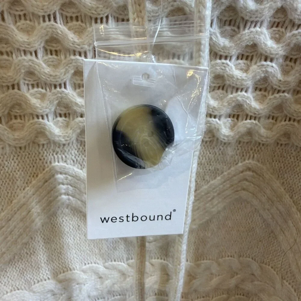 Westbound Women’s Poncho Sweater Size Large Cream New With Tags